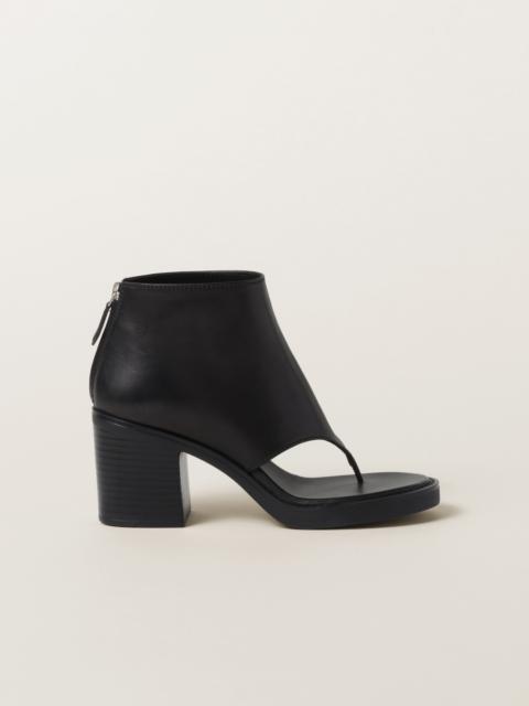 Miu Miu Leather thong booties | REVERSIBLE