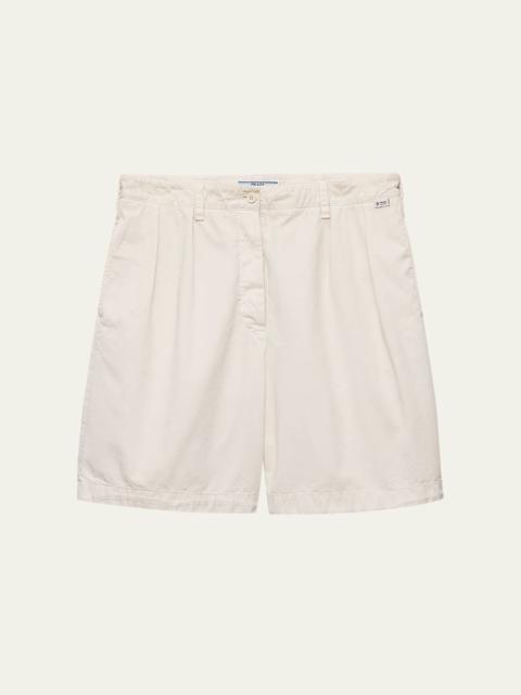 Prada Old Gabardine Cotton Bermuda Shorts