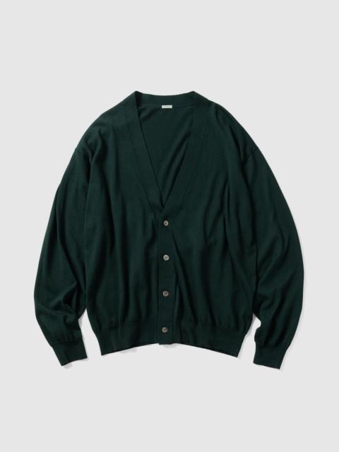 A.PRESSE Wool Cotton High Gauge Cardigan Green