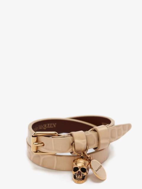 Alexander McQueen Double Wrap Bracelet in Sand