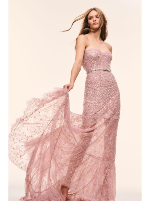 LoveShackFancy Avenel Beaded Lace Gown