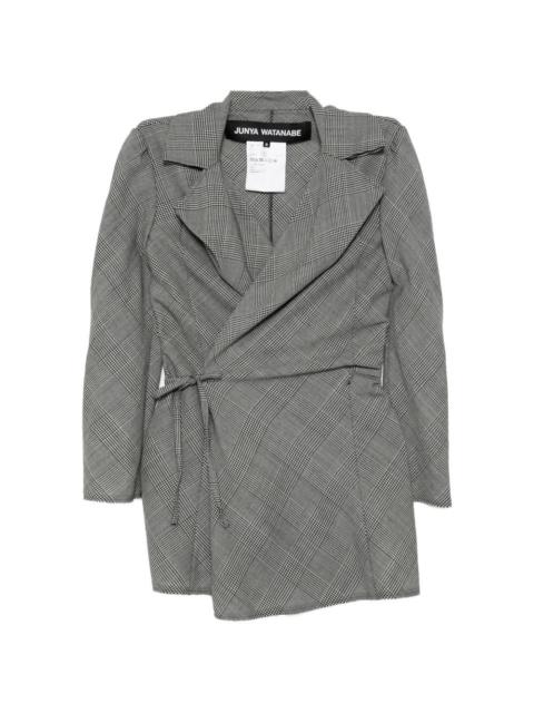 Junya Watanabe plaid-check tie-fastening jacket