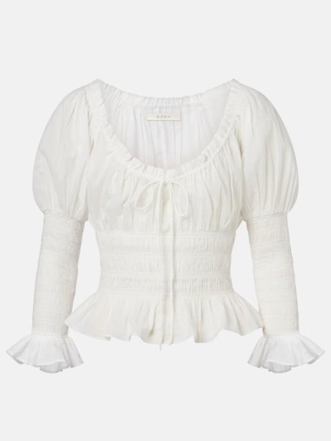 DÔEN Baptisia shirred cotton voile top