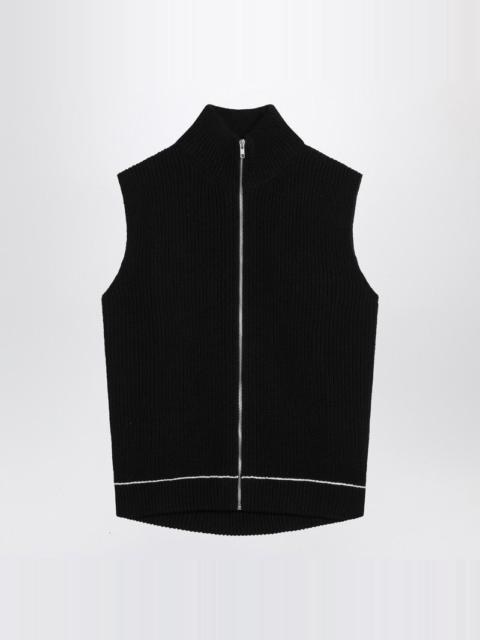MM6 Maison Margiela VEST WITH ZIP BLACK IN COTTON BLEND