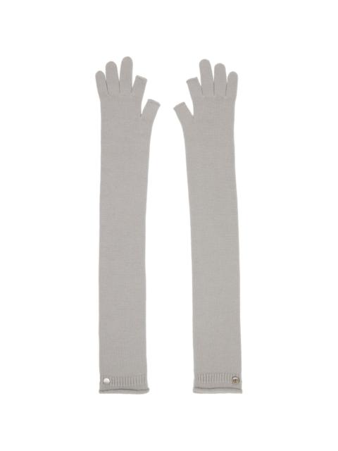 Rick Owens Gray Concordians Rasato Knit Opera Gloves
