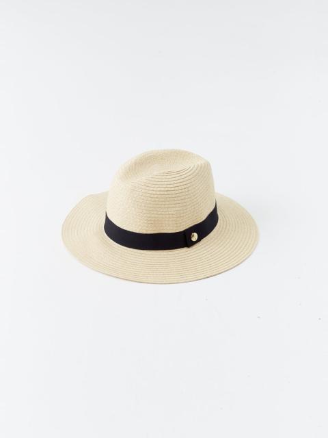 MELISSA ODABASH FEDORA BEIGE/BLACK HAT