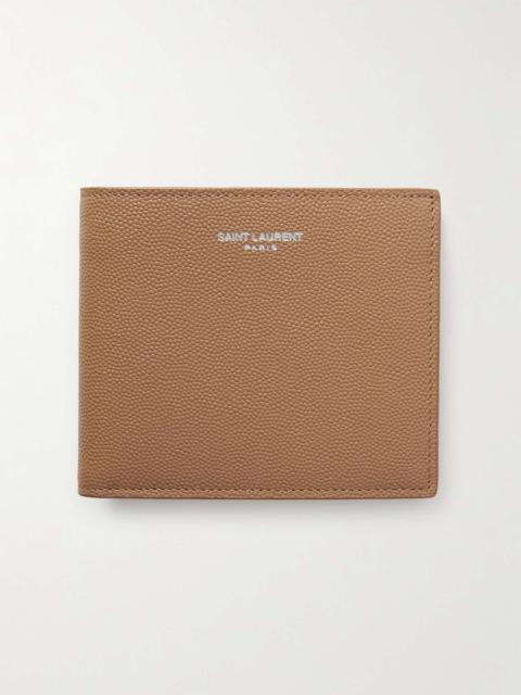 SAINT LAURENT Logo-Print Pebble-Grain Leather Billfold Wallet