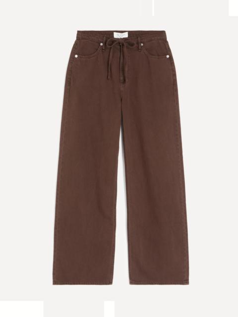 rag & bone Phoebe Drawstring Wide-Leg Jeans in Dark Brown