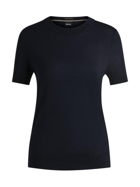 BOSS SHORT-SLEEVED SWEATER IN MERINO WOOL