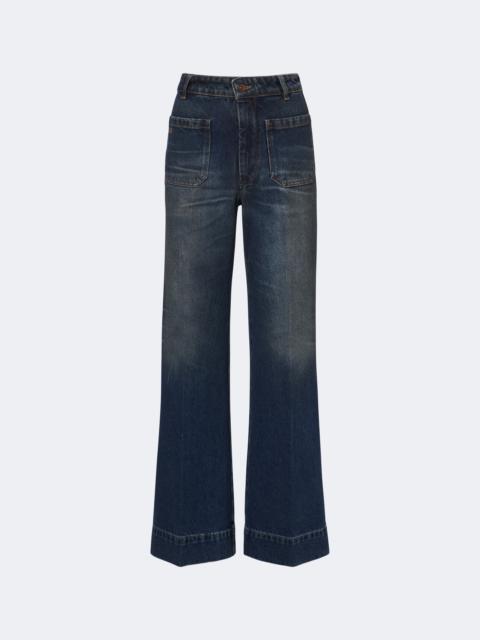 Victoria Beckham Alina faded wide-leg jeans