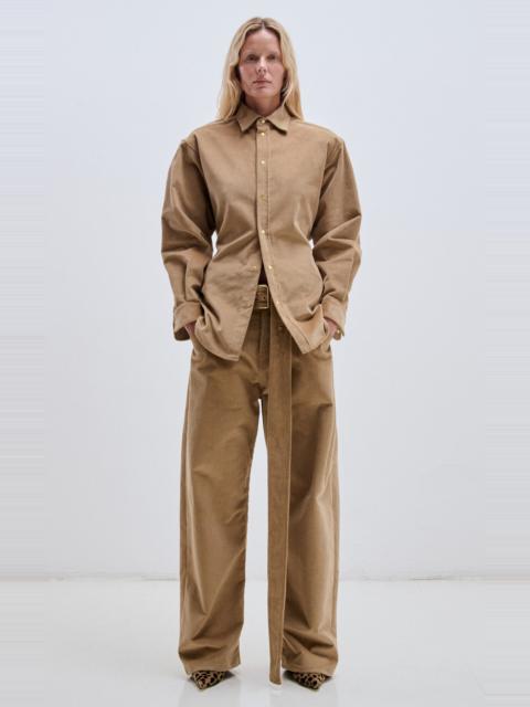 DARKPARK Dalila Belt Cotton-Blend Corduroy Pants tan