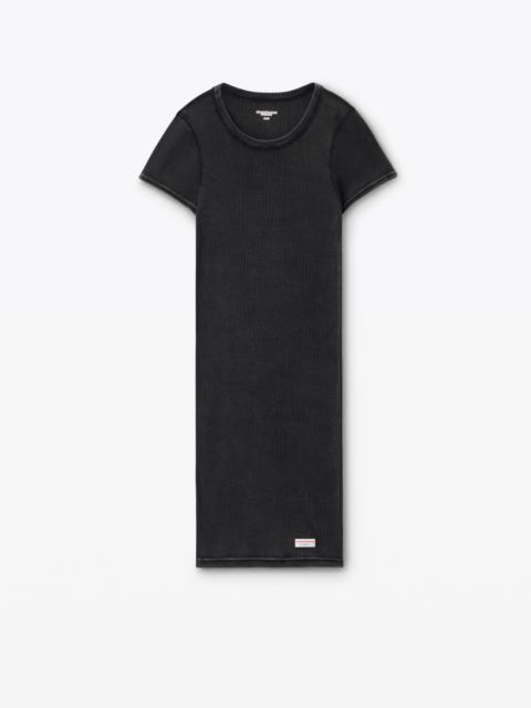 Alexander Wang short sleeve loungewear dress in ribbed cotton