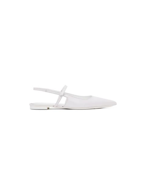 BY FAR SSENSE Exclusive White Jess Ballerina Flats