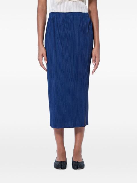 Pleats Please Issey Miyake midi Monthly Colors pleated side-slit skirt