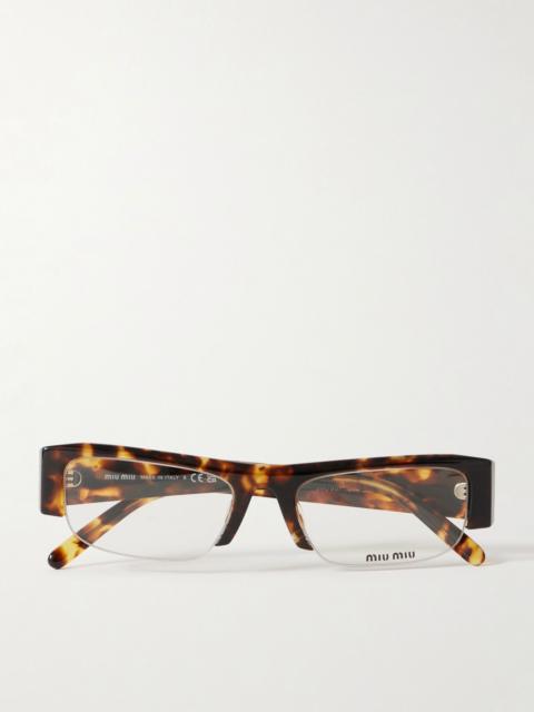 Miu Miu Vedette square-frame tortoiseshell acetate sunglasses Tortoiseshell