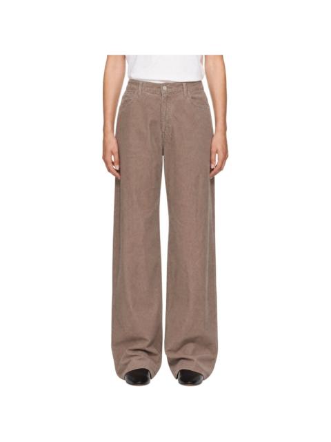 ssstein Taupe Relaxed Fit Vintage Corduroy Trousers