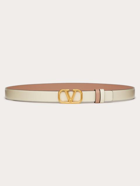 Valentino Garavani Vlogo Signature Reversible Belt In Shiny Calfskin With  Pearls 40 Mm in Natural