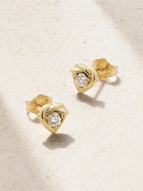 STONE AND STRAND Tie The Knot 10-karat Gold Diamond Earrings