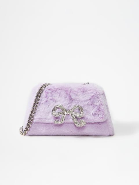 self-portrait Lilac Fluffy Bow Mini Bag