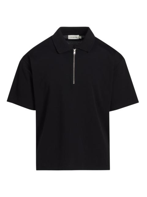 FRAME Men's Knit Quarter-Zip Polo Shirt - Black