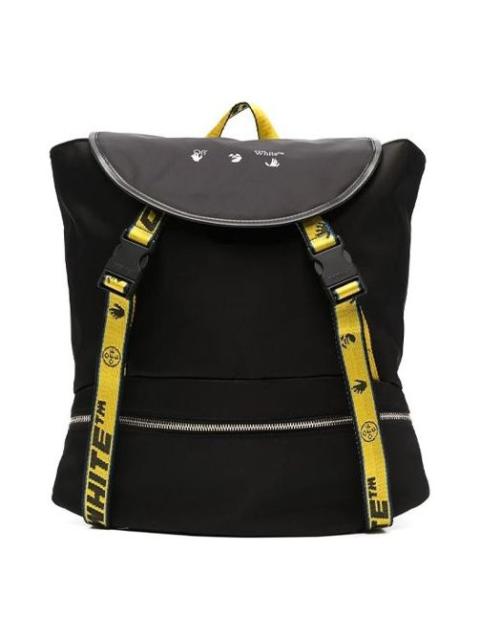 Off-White Men's Off-White 21 logo Printing Series Functional backpack schoolbag Black OMNB036S21FAB0011001