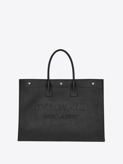 SAINT LAURENT rive gauche large tote bag in smooth leather
