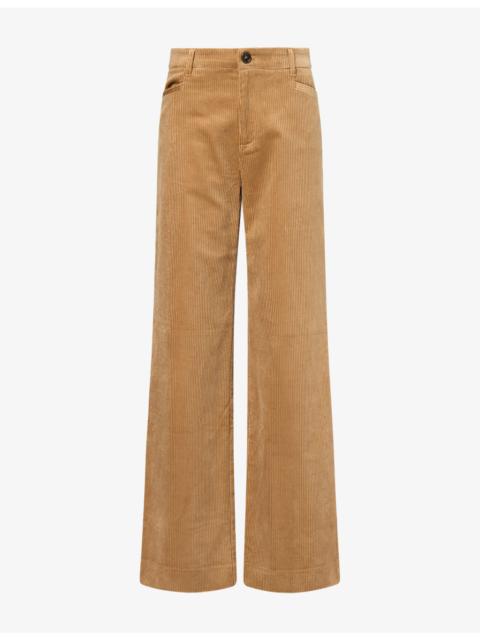 PAIGE Sasha Wide-Leg Corduroy Cotton-Blend Trousers