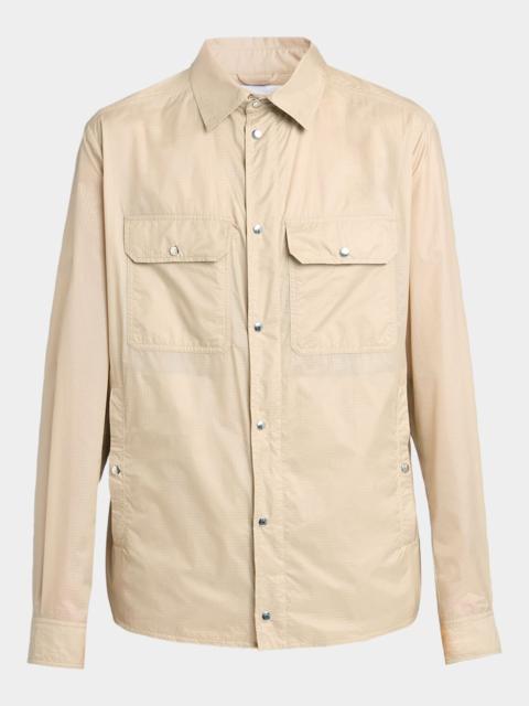Moncler Men's Nylon Snap-Front Shirt Jacket