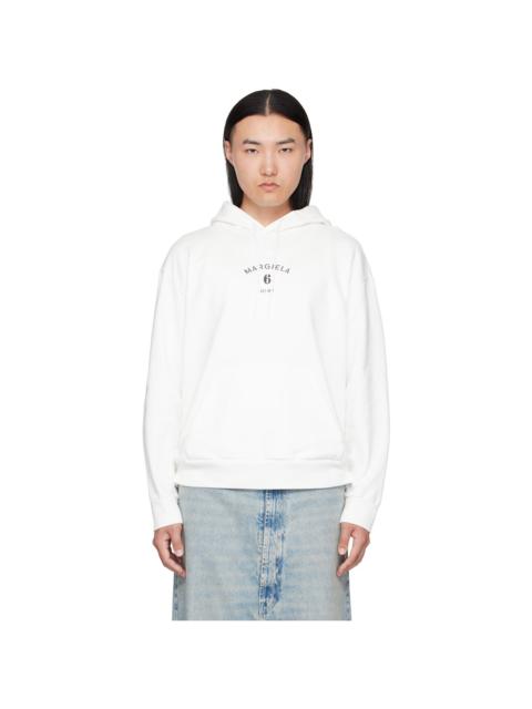 MM6 Maison Margiela White Logo Hoodie