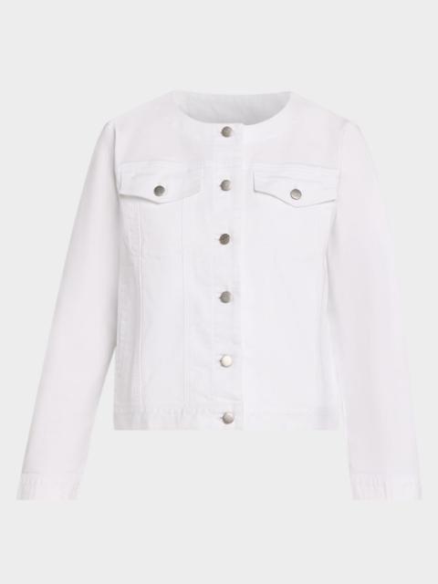 EILEEN FISHER Button-Down Organic Cotton Denim Jacket