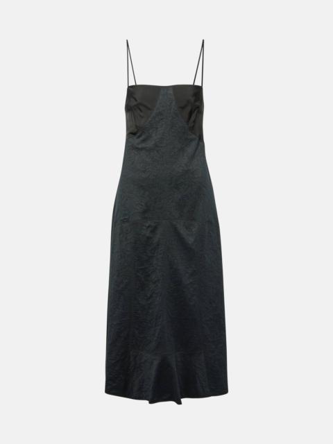 Jil Sander Lace-trimmed cotton-blend midi dress