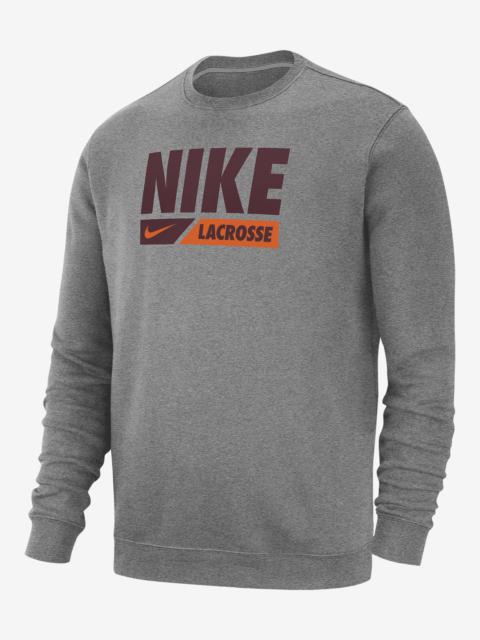 Nike Club Fleece Men's Lacrosse Crew-Neck Pullover Top