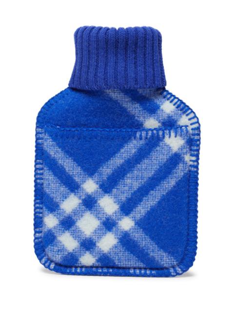 Large checked hot water bottle