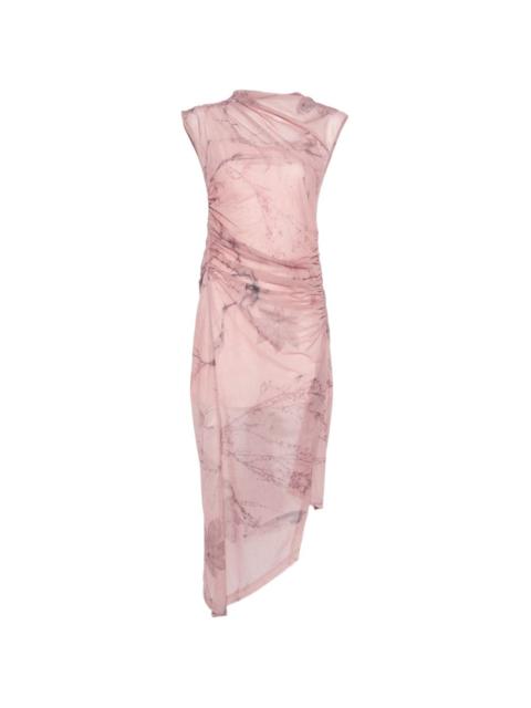 FENG CHEN WANG asymmetric-hem ruched midi dress