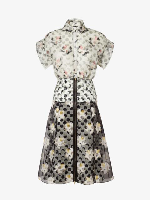 FENDI Dress Black and white organza lace dress.