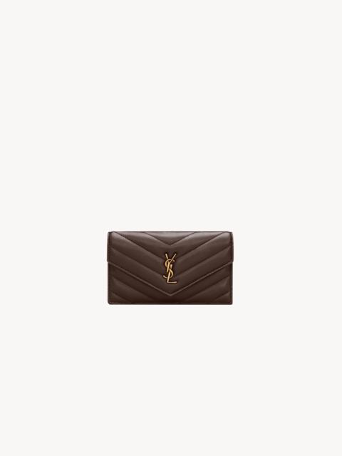 SAINT LAURENT CASSANDRE FRAGMENTS FLAP CARD CASE IN LAMBSKIN