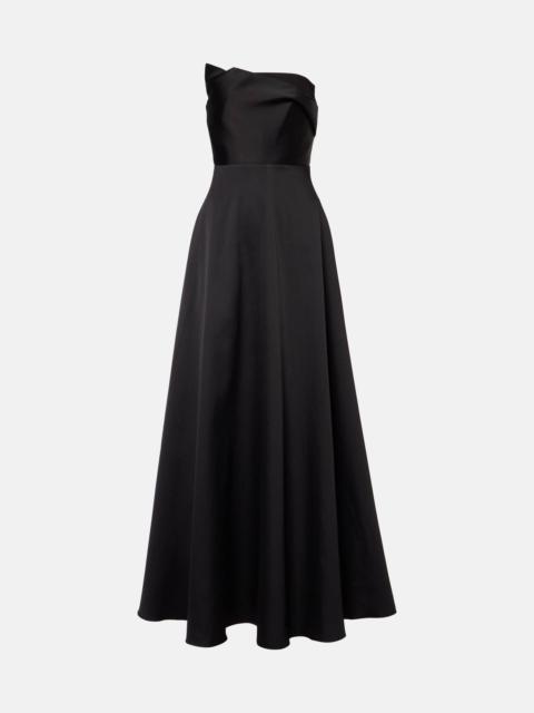 ROLAND MOURET Strapless taffeta gown