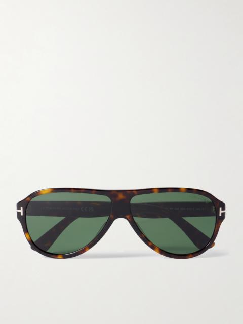 TOM FORD Samuele Aviator-style Tortoiseshell Acetate Sunglasses