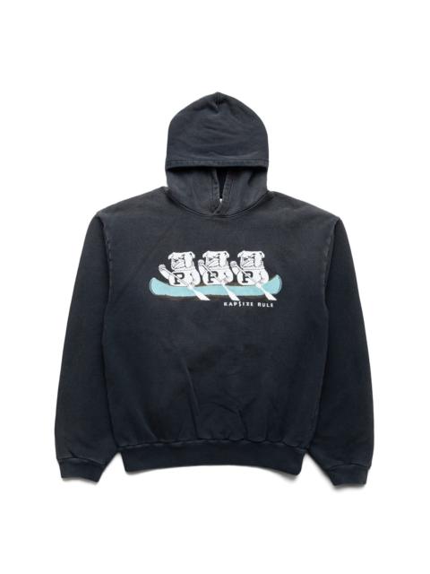 Kapital SWT Knit Hoodie ("P" BULLDOG) - Black