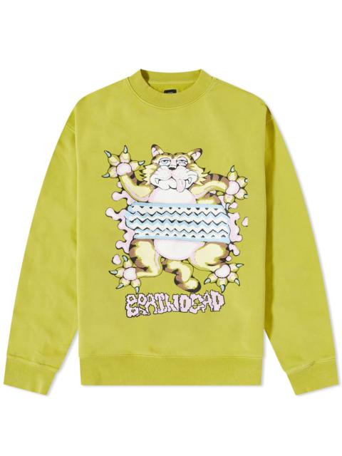 Brain Dead Relaxed Cat Crew Sweat