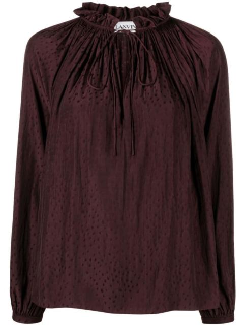 ruffle-detailed flared blouse