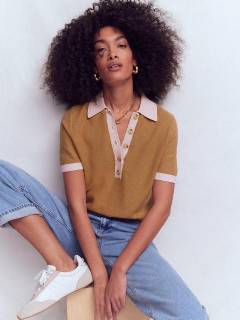 BODEN Grace Colour Block T-Shirt-Camel Melange