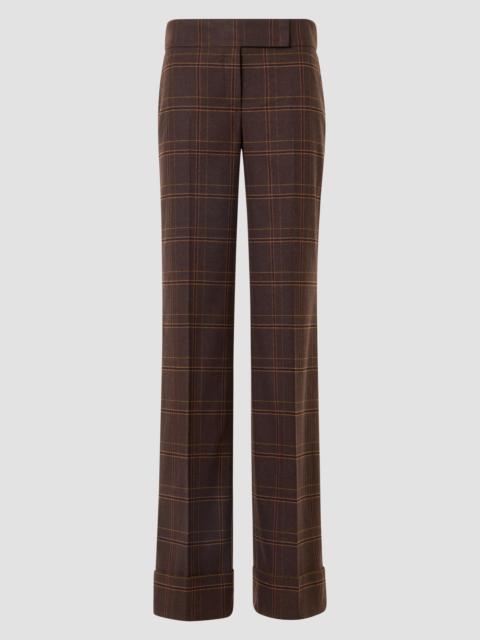 AKRIS Women's Milly Blanket Check Flannel Pants - Espresso Caramel