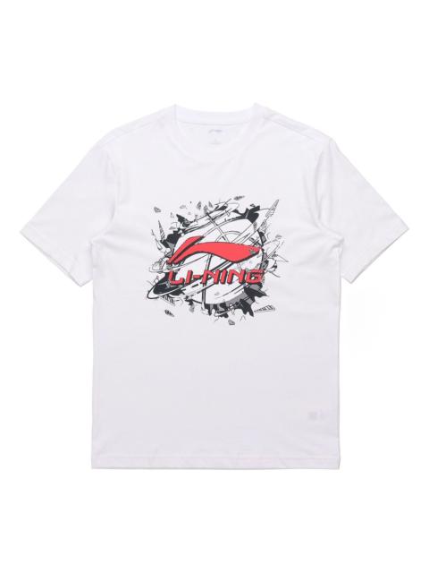 Li-Ning Hoops Graphic T-shirt 'White' AHSR405-1