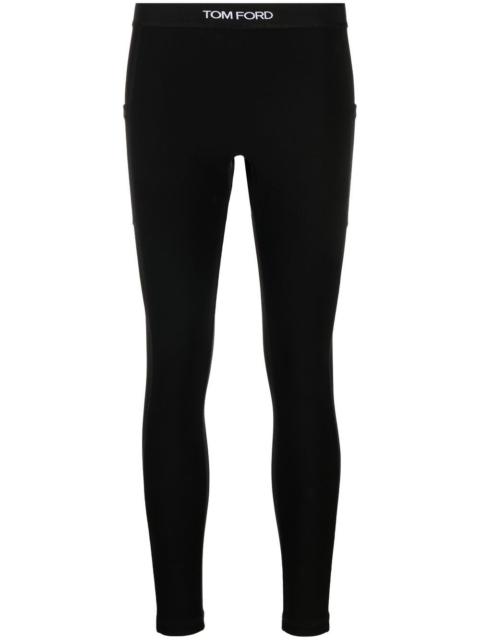 TOM FORD logo-waistband cropped leggings