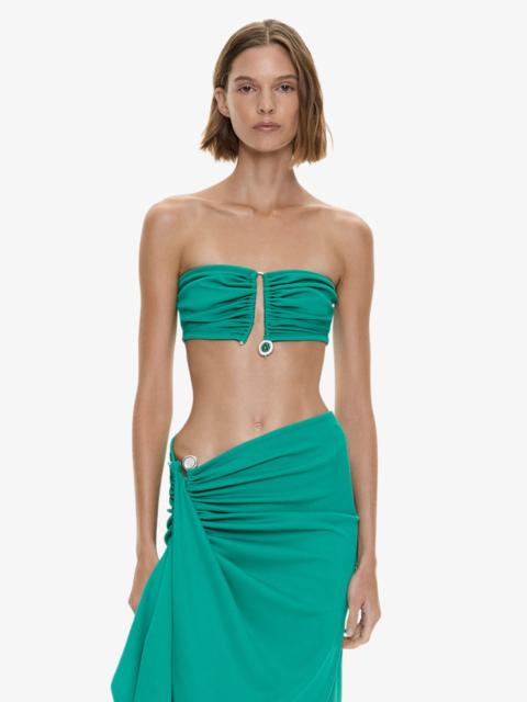 CHRISTOPHER ESBER Droplet Crystal Pendant Ruched Bandeau