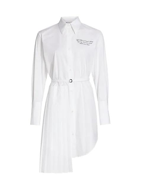Off-White POPELINE PLISSE SHIRT DRESS