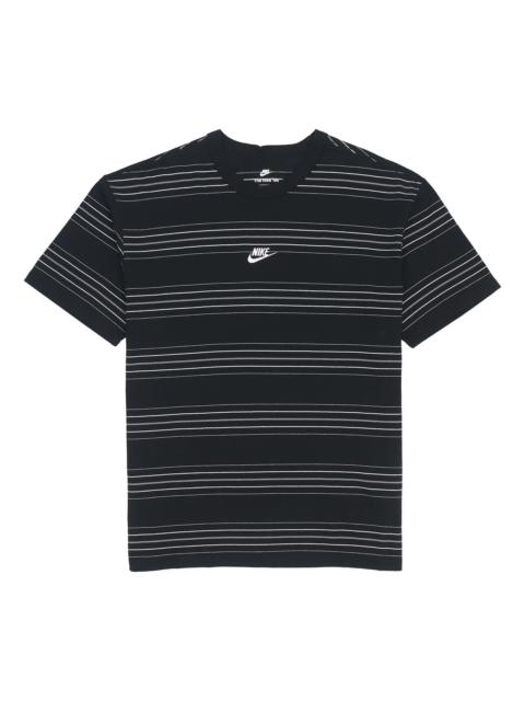 Nike Men's Nike Brand logo Stripe Round Neck Short Sleeve Black T-Shirt DQ1117-010
