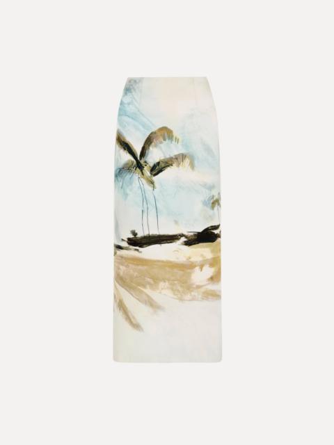 Oscar de la Renta DOMINICAN LANDSCAPE PENCIL SKIRT