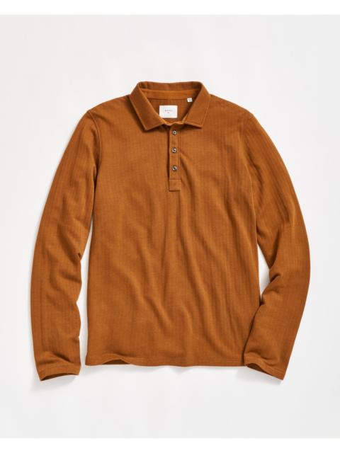 Billy Reid Long Sleeve Herringbone Polo